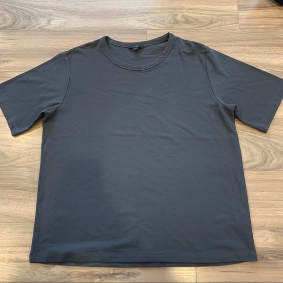 COS Other - COS Relaxed Fit Textured Cotton Tee Shirt in Dark Grey